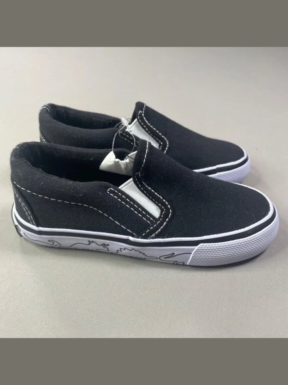 NEW Tommy Bahama Shoes Boys 9T toddler black canvas Dino slip on beach casual